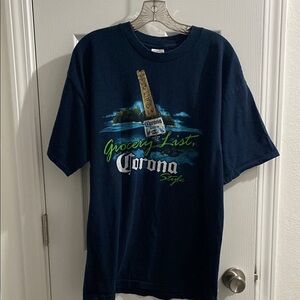Corona Style Navy T-Shirt with Graphic. Unisex